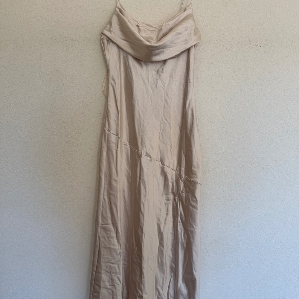 Cowl Neck Champagne Dress